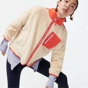 J. Crew superplush Sherpa full zip jacket. Size M.